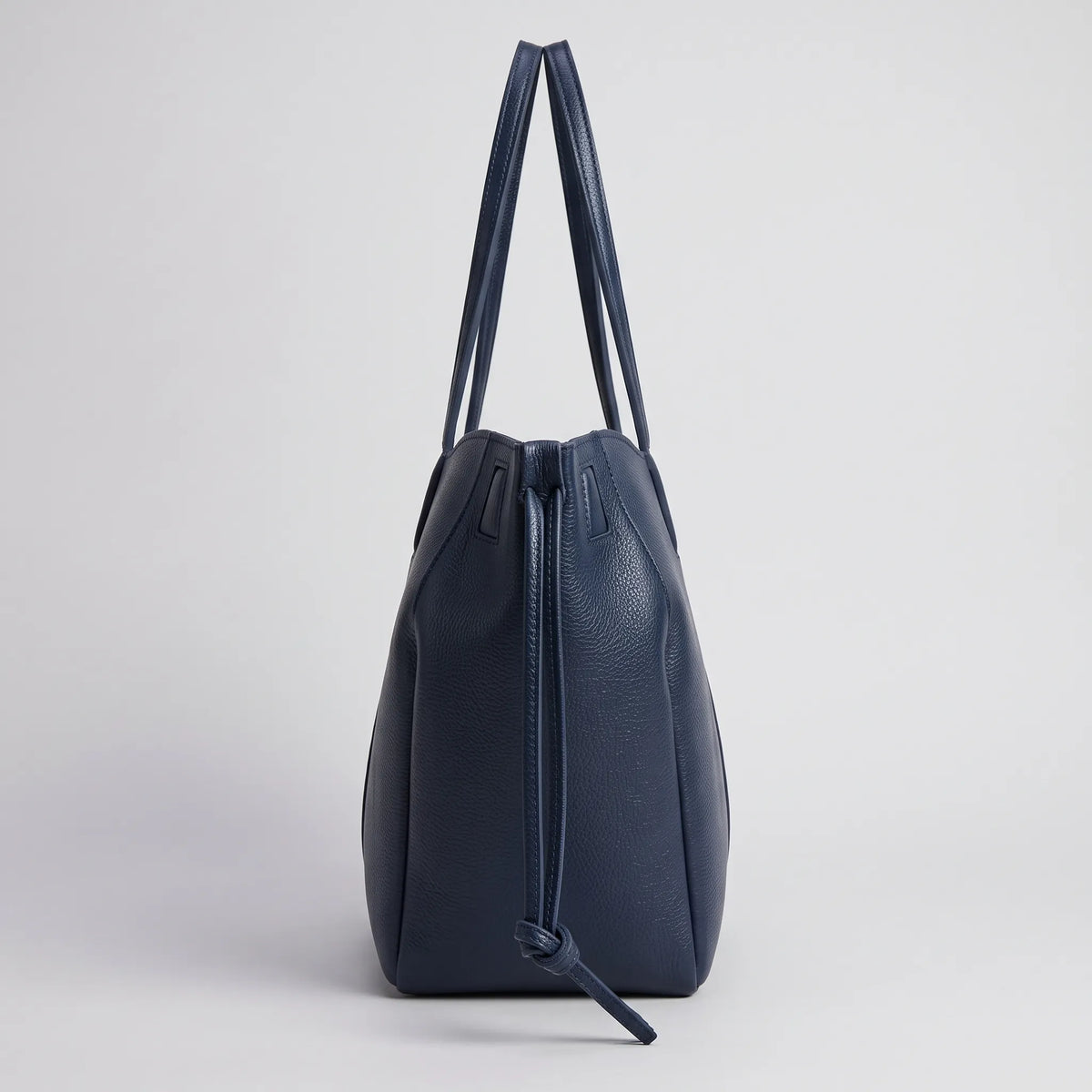 Structured Tote Bag with Side Drawstrings