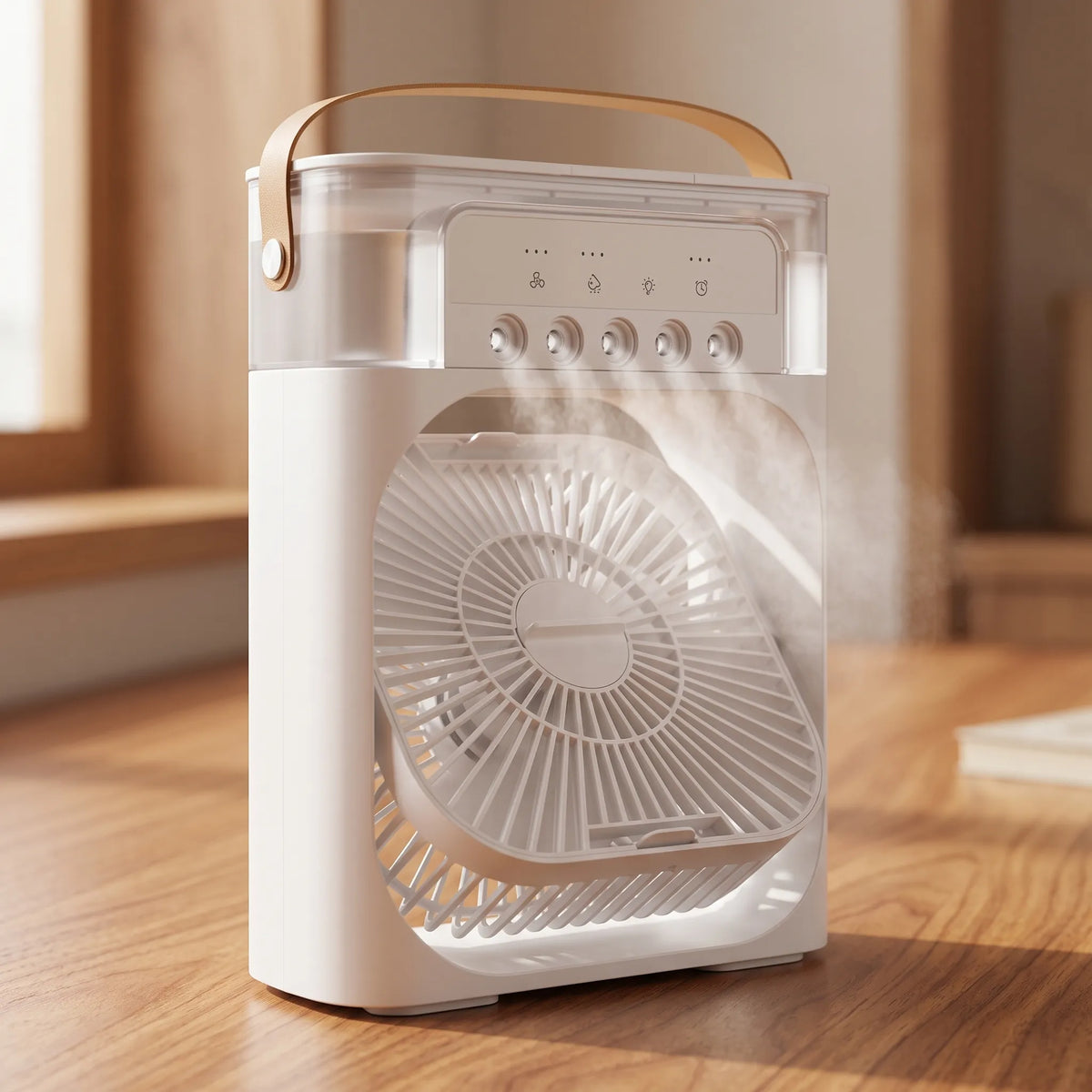 Portable Water Mist Fan – Humidifier & Air Cooler with 600ml Tank