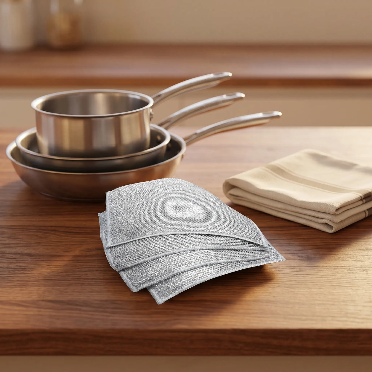 Steel Wire Dishwashing Cloth – Pack of 10 Scrubbing Cloths