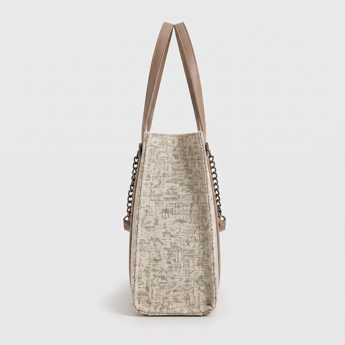 Classic Everyday Shoulder Bag in Grey and Tan