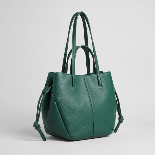Emerald Leather Tote Bag for Women – Large Capacity Shoulder & Underarm Handbag