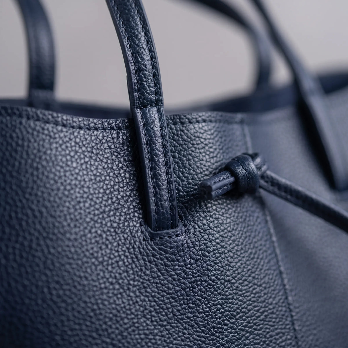 Structured Tote Bag with Side Drawstrings