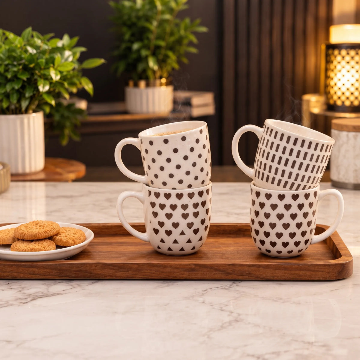 4-Piece Ceramic Tea Mug Set – Everyday Tea & Coffee Cups