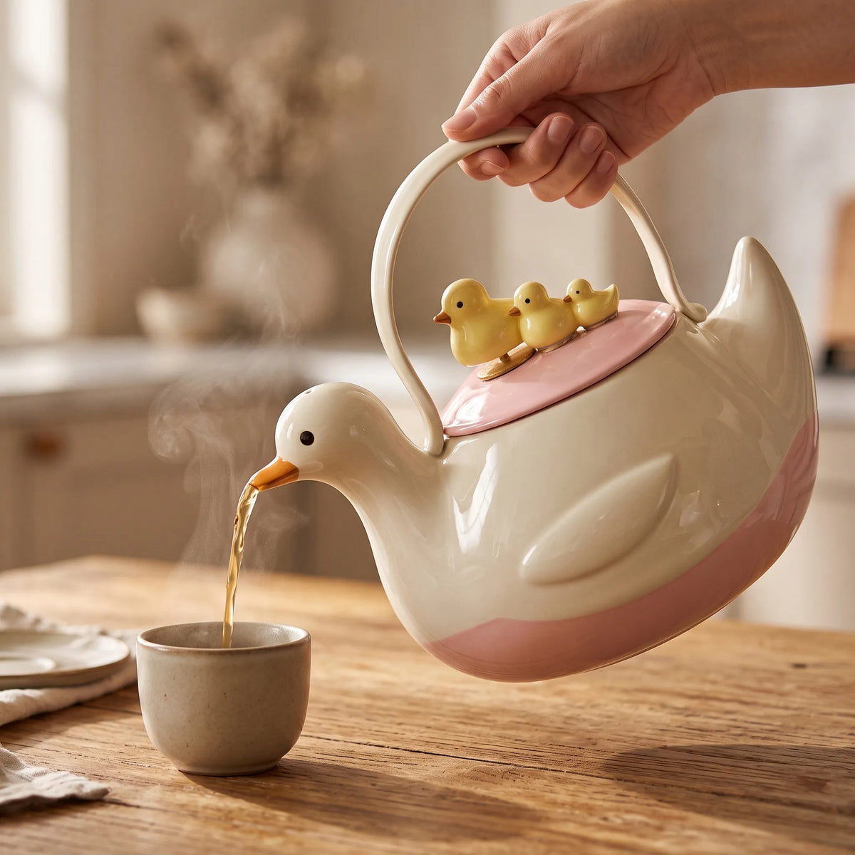 Cute Duck Ceramic Tea Pot