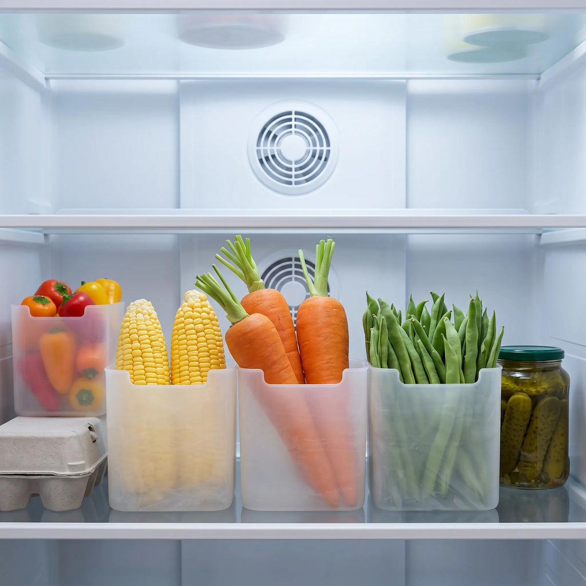 Clear Fridge Storage Boxes – Set of 4 Refrigerator Organizer Containers