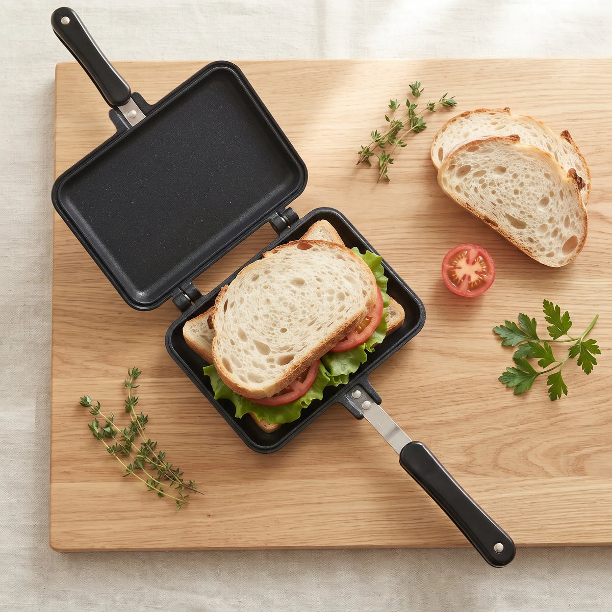 Cast Iron Stovetop Sandwich Maker – Panini & Grilled Cheese Press