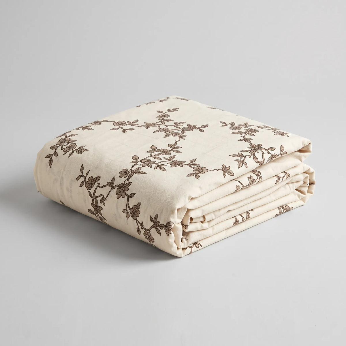 3 Pcs Cream & Brown Botanical Vine Bedding Set