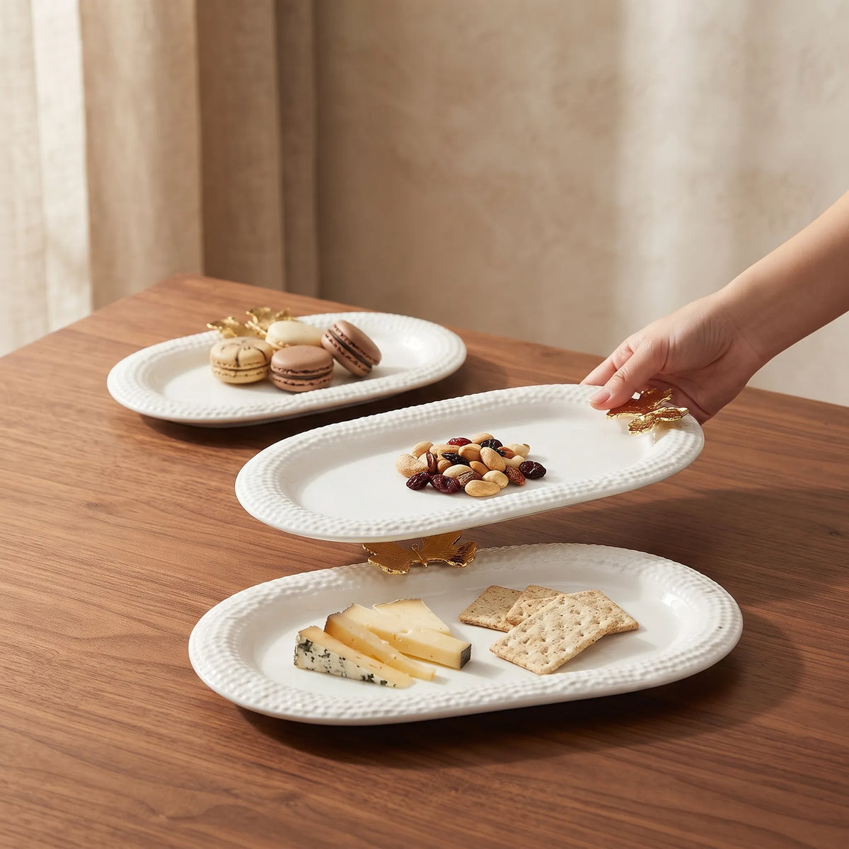 3-Piece Butterfly Accent Decorative Serving Tray Set