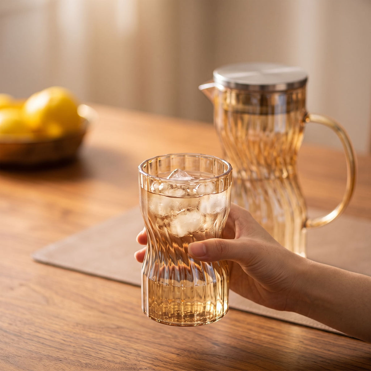 Borosilicate Glass Pitcher | Heat-Resistant Water Jug with Handmade Design
