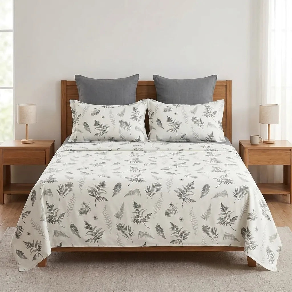 3 Pcs Slate Leaf Minimalist Bedding Set