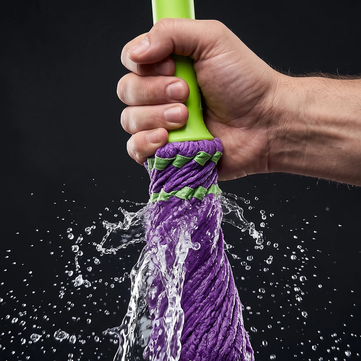 Telescopic Self-Wringing Twist Mop with 360° Rotating Head