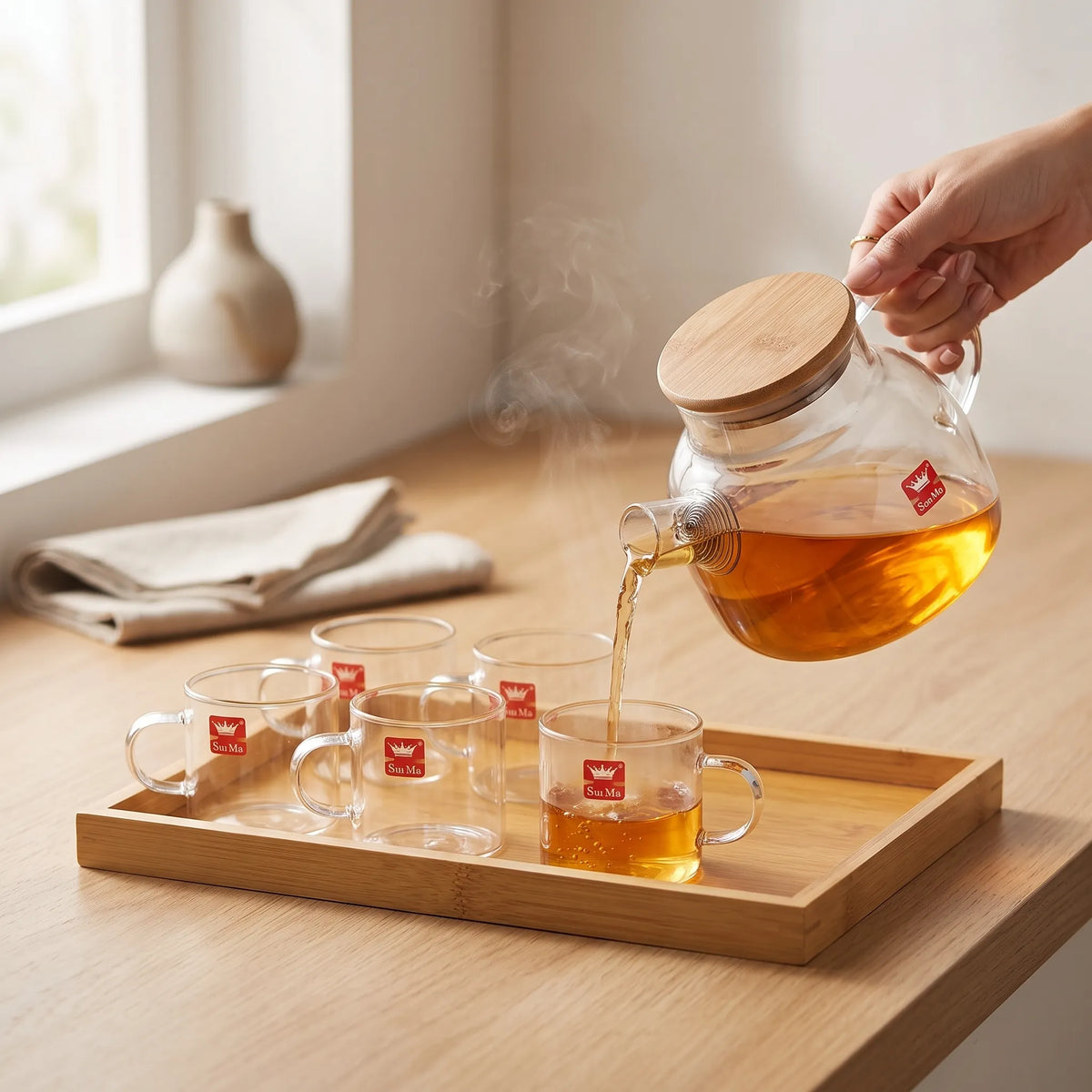 8-Piece Glass Kavaset  | Tea & Beverage Serving Set
