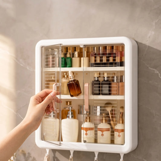 Punch-Free Wall Hanging Storage Cabinet for Bathroom & Kitchen