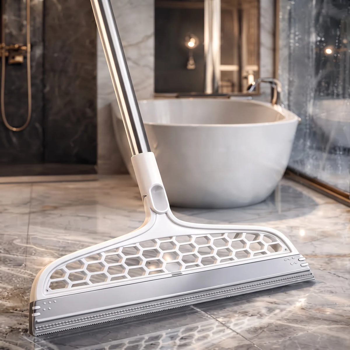 360° Rotating Bathroom Broom & Wiper – 2-in-1 Floor Cleaning Tool