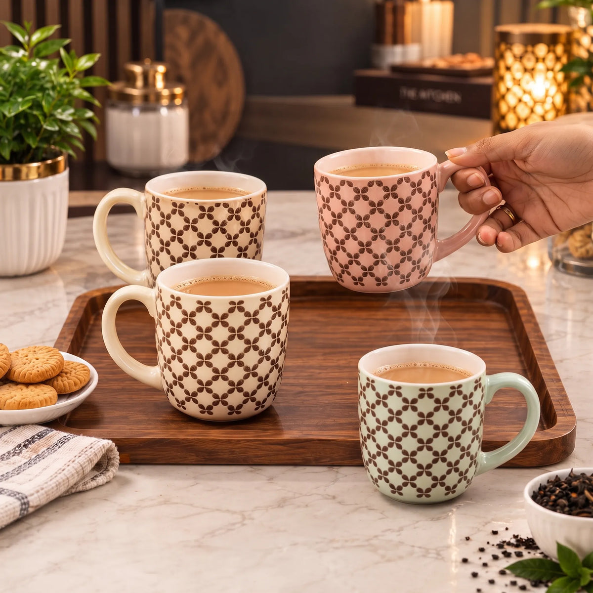 4-Piece Ceramic Tea Mug Set – Everyday Tea & Coffee Cups