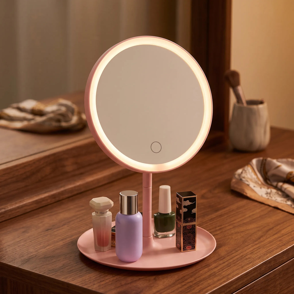 LED Lighted Tabletop Makeup Vanity Mirror