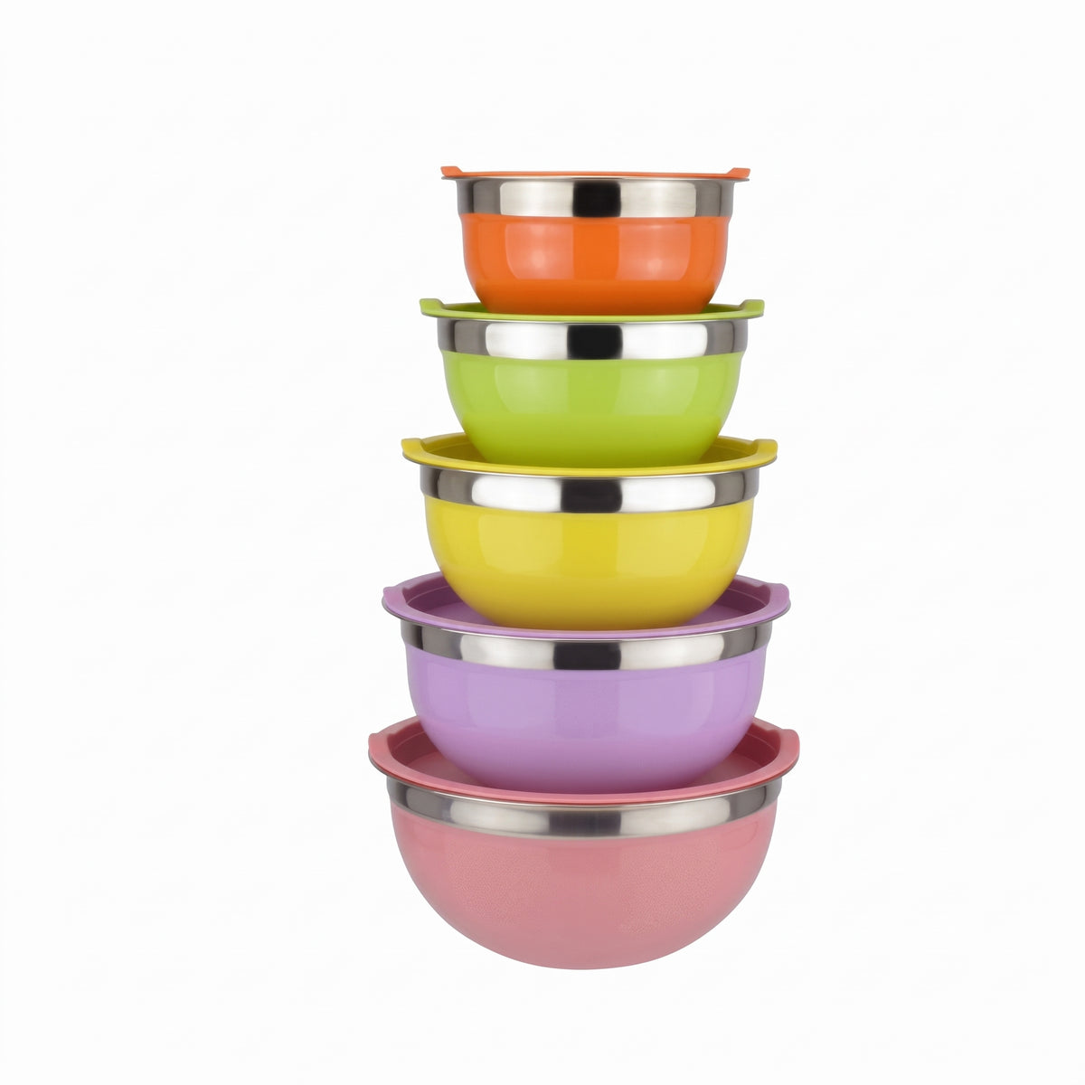 5-Piece Stainless Steel Mixing Bowl Set with Lids | Salad & Food Preparation Bowls