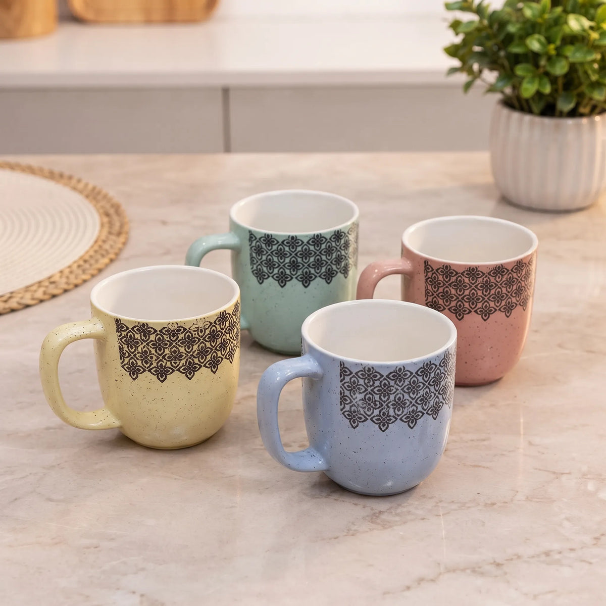 4-Piece Ceramic Tea Mug Set – Everyday Tea & Coffee Cups
