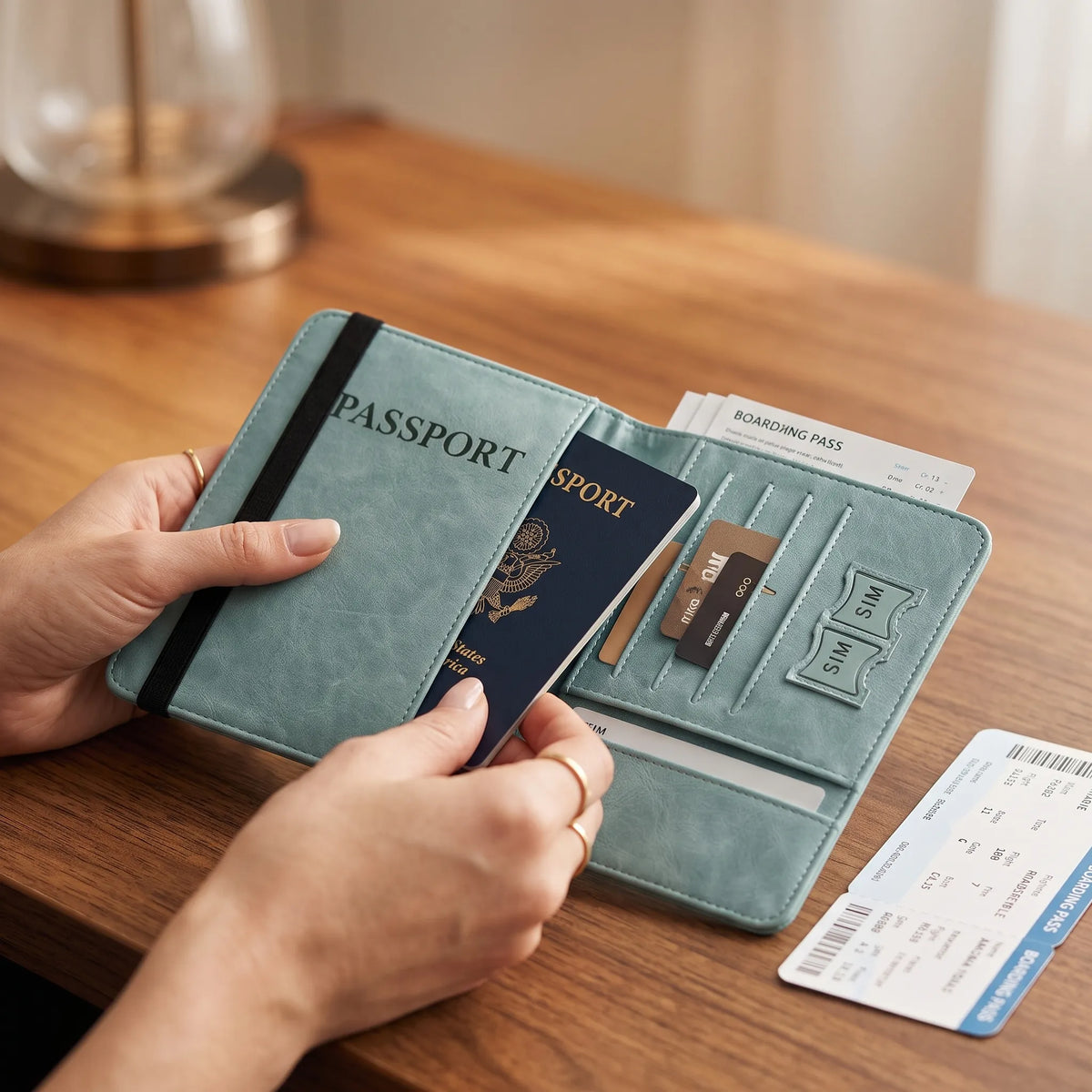 Vintage PU Leather Passport Holder & Travel Wallet – Card & Cash Organizer