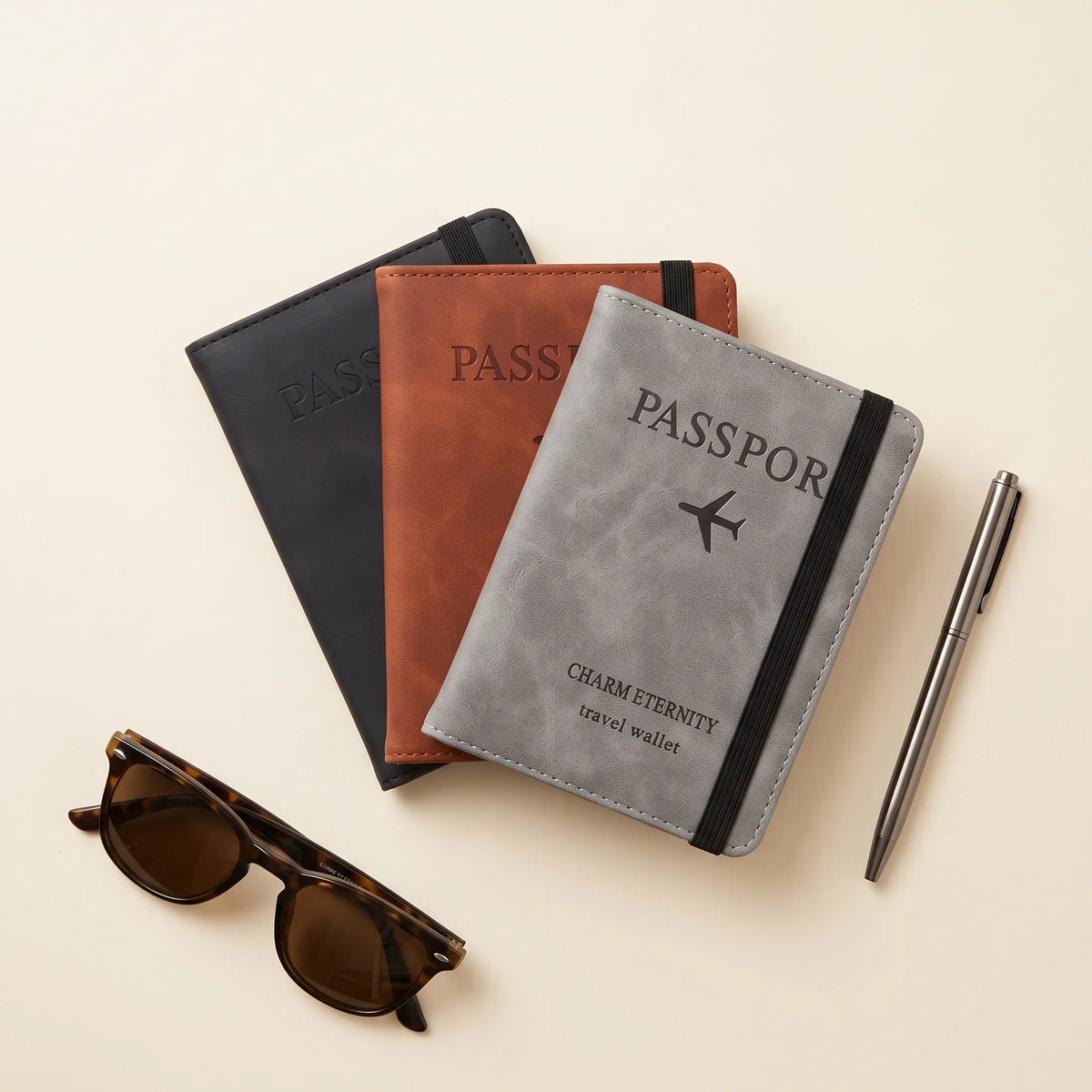 Vintage PU Leather Passport Holder & Travel Wallet – Card & Cash Organizer