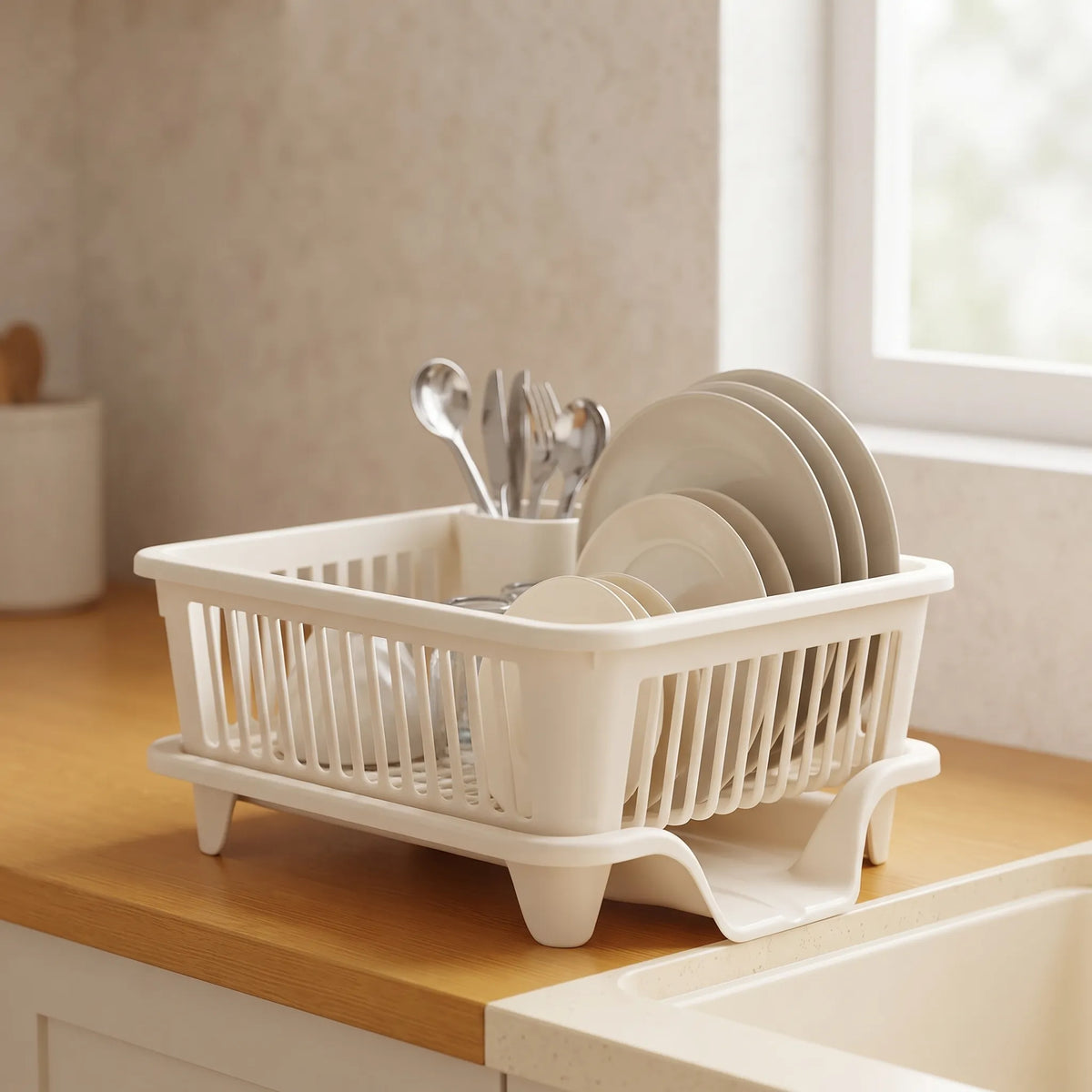 Compact Dish Drying Stand – Space-Saving Kitchen Dish & Glass Rack