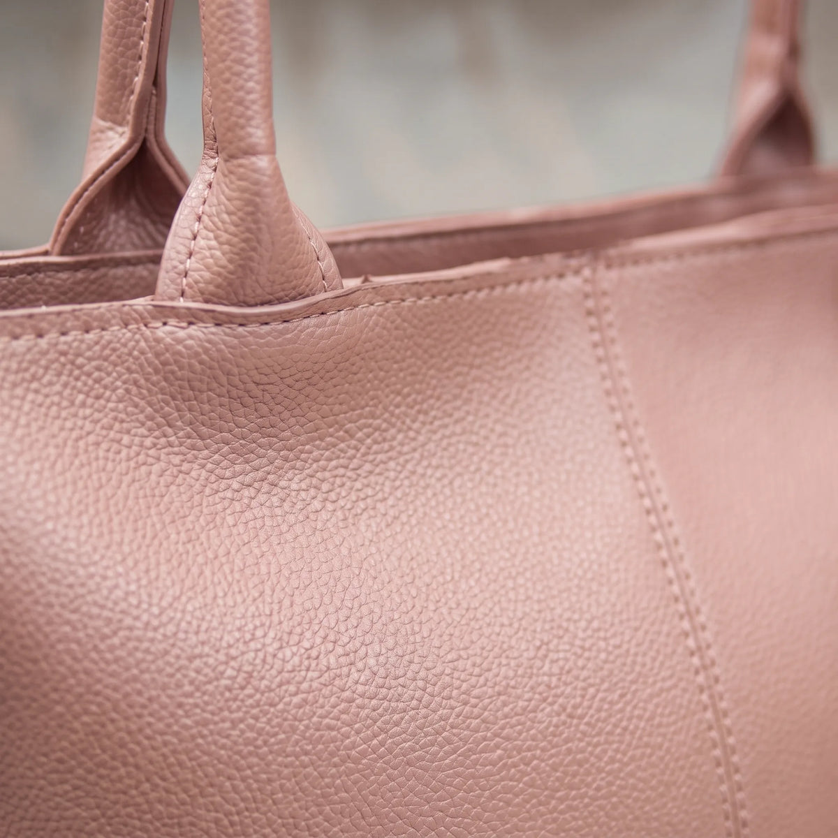 The Kensington Classic Pebbled Leather Everyday Tote with Matching Pouch