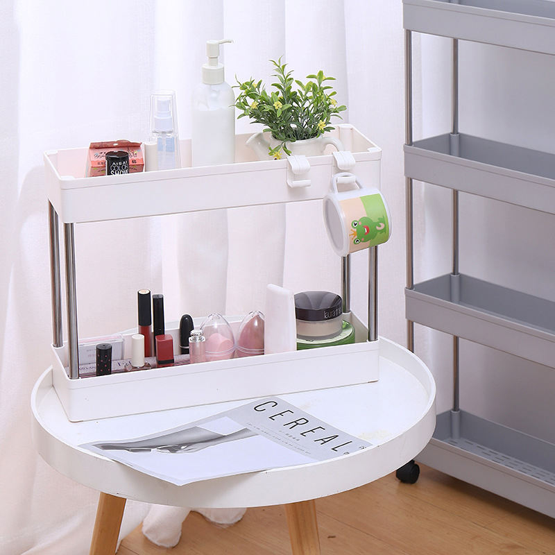2-Tier Plastic Storage Shelf