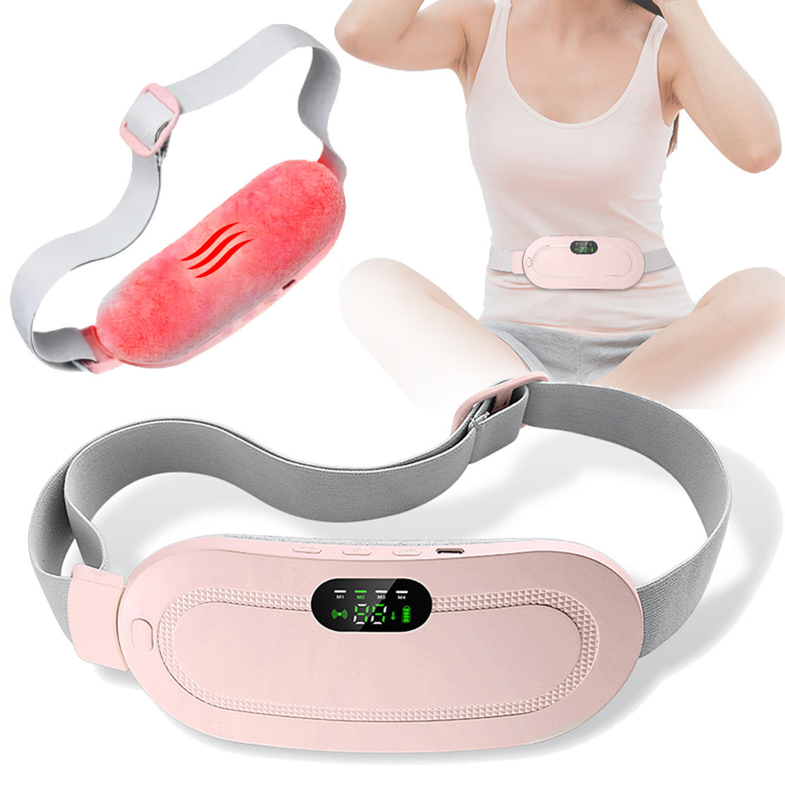 Portable Electric Heating & Vibrating Belly Belt – Adjustable Comfort Wrap