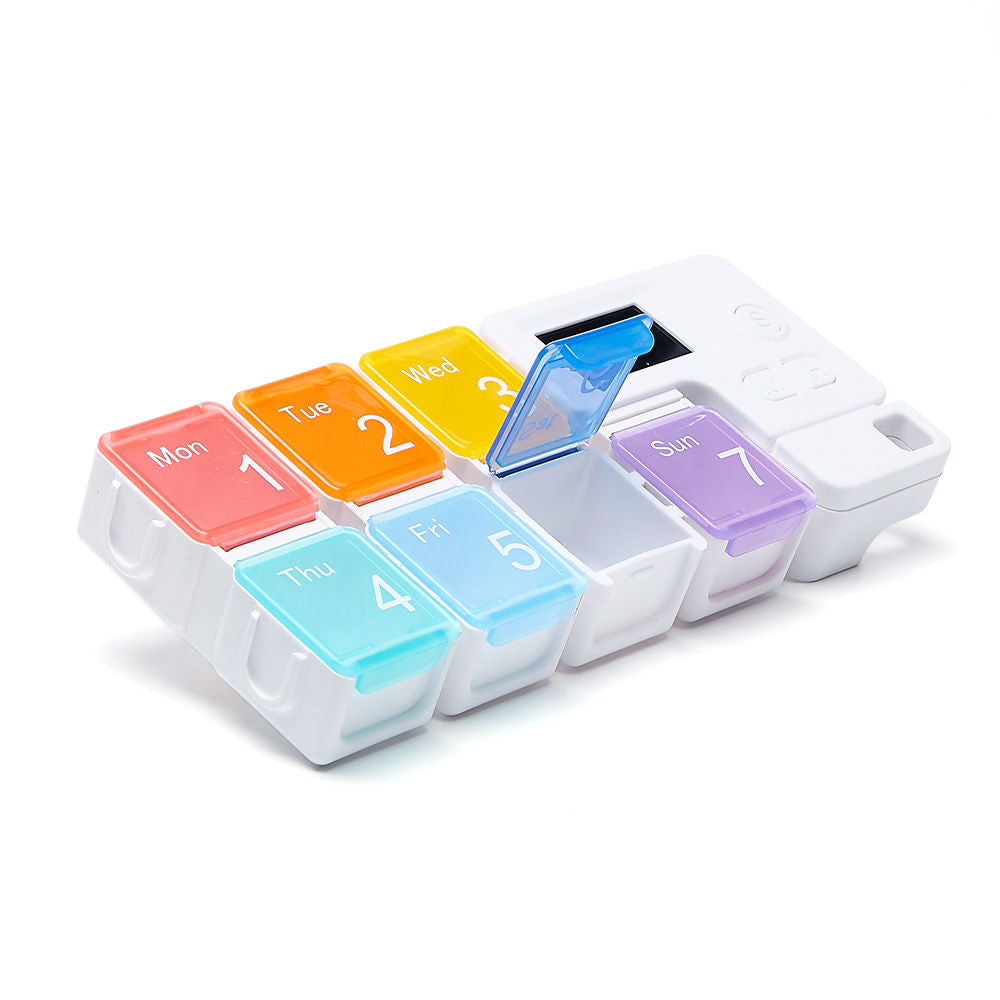 7-Compartment Electronic Pill Box with Reminder | Portable Medicine Storage Organiser