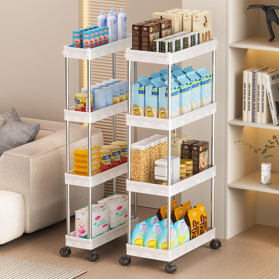 Multi-Tier Metal Kitchen Storage Rack with Wheels