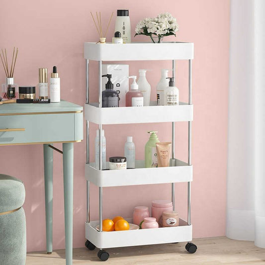 Multi-Tier Metal Kitchen Storage Rack with Wheels