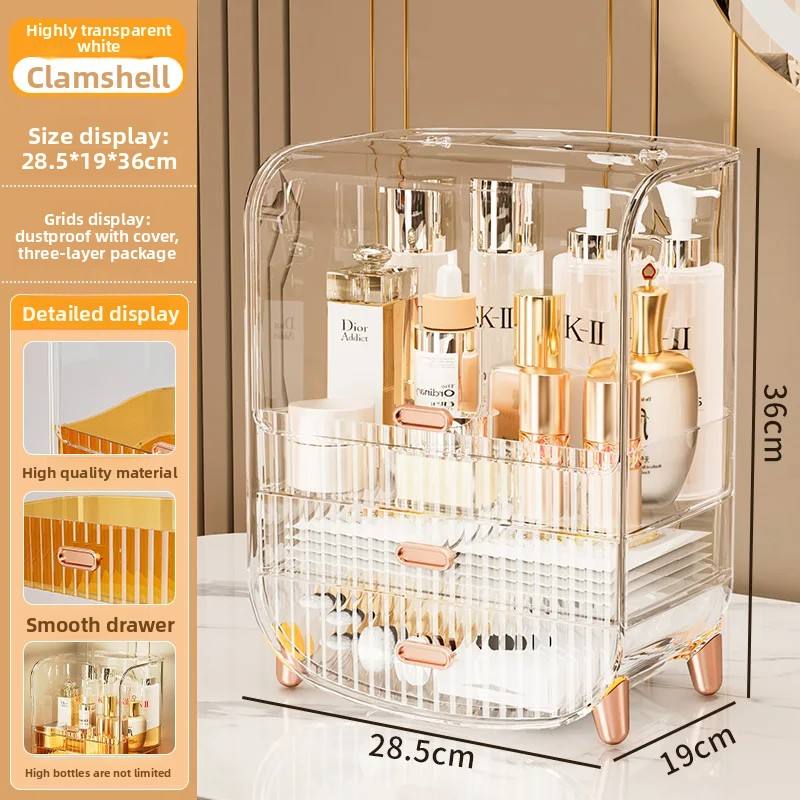Transparent Cosmetic Storage Box with Drawers | Makeup & Skincare Organiser