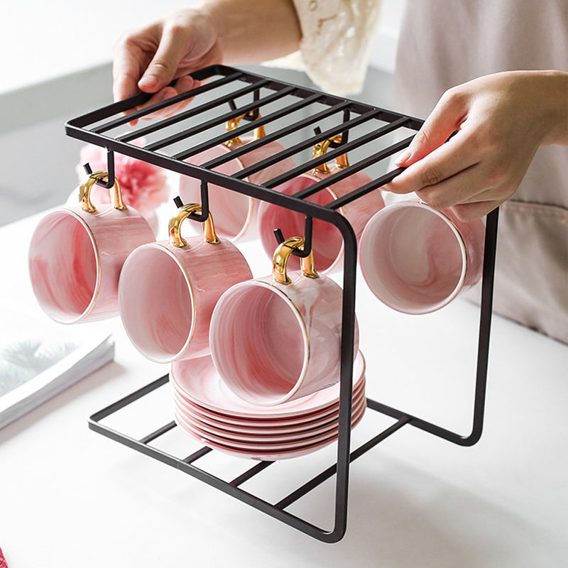 Metal Coffee Cup Holder Stand | Countertop Mug & Tea Cup Storage Organiser