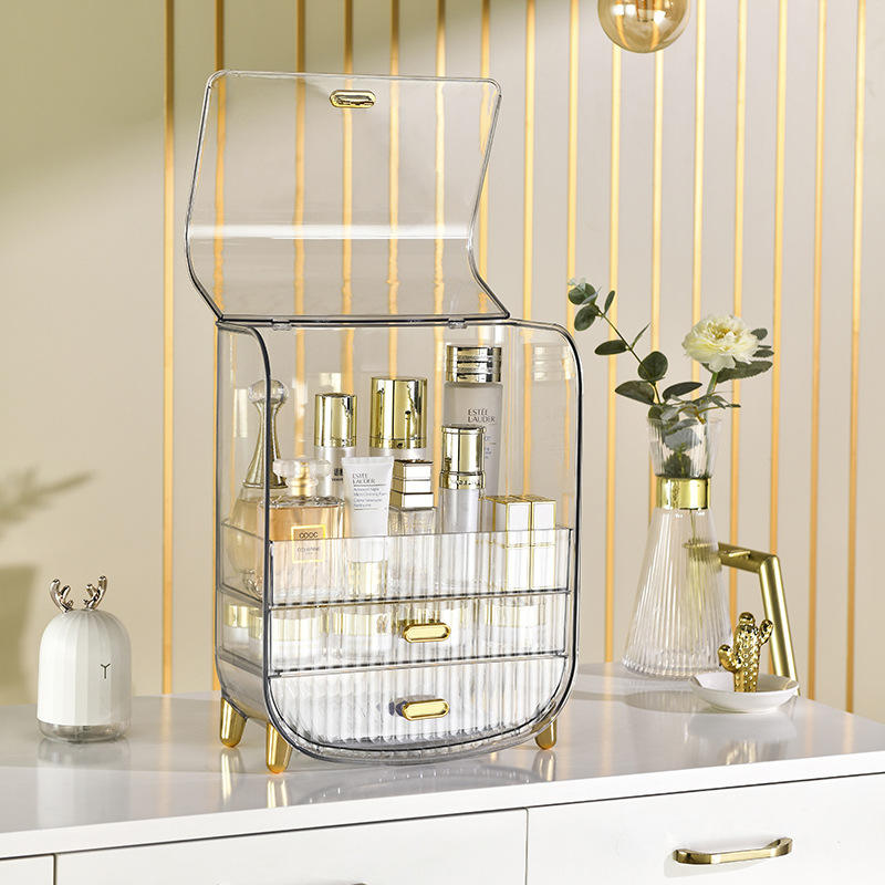 Transparent Cosmetic Storage Box with Drawers | Makeup & Skincare Organiser