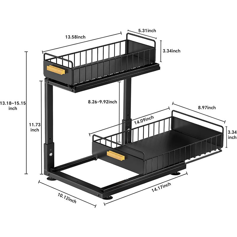 2-Layer Metal Cabinet Organiser