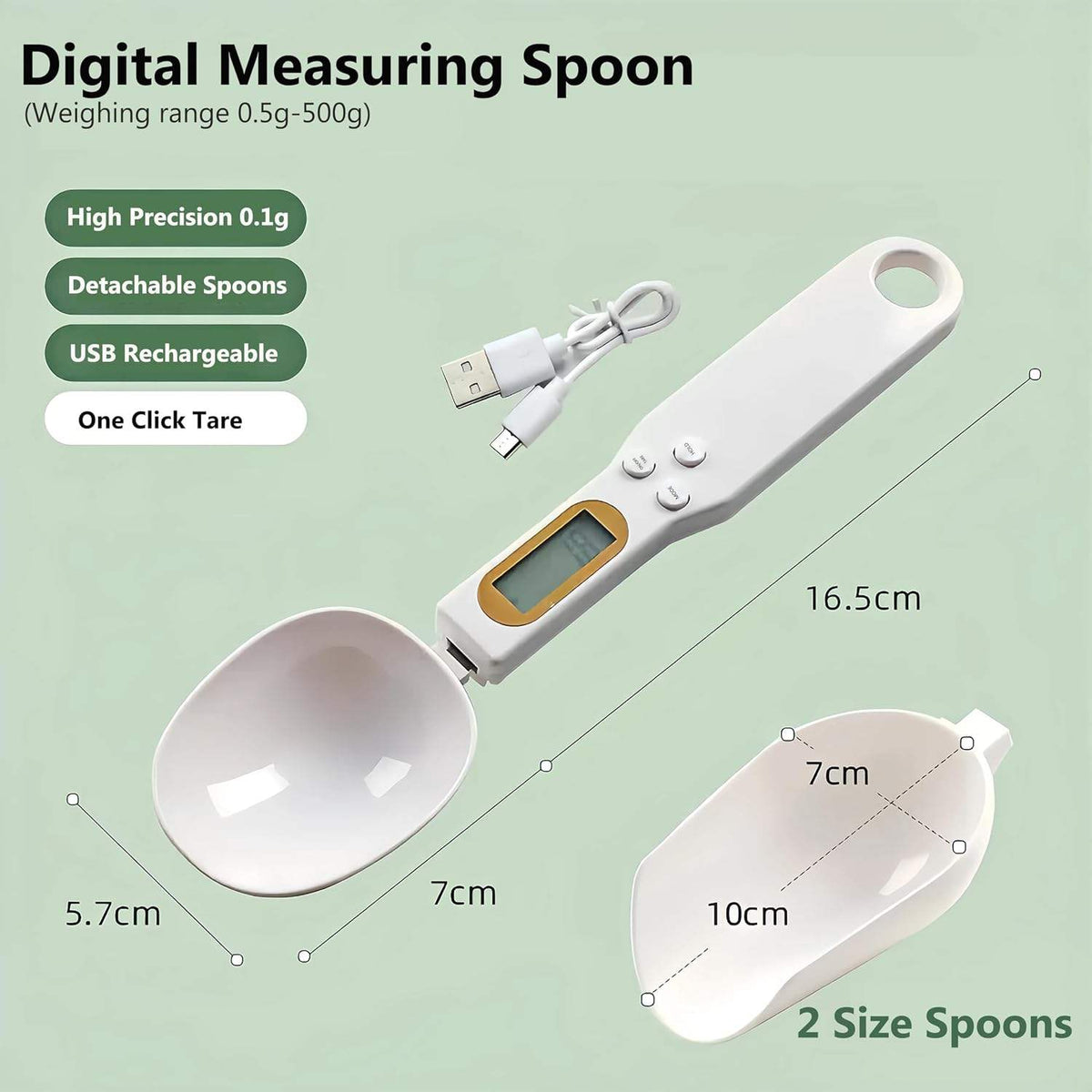 Digital Kitchen Weighing Spoon Scale – Food & Ingredient Measuring Spoon