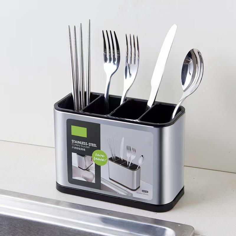 Stainless Steel Kitchen Knife & Utensil Storage Rack