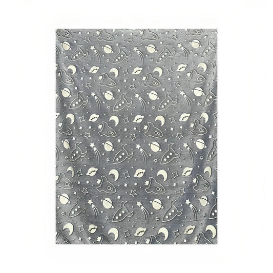 Glow-in-the-Dark Constellation Knitted Fleece Throw Blanket