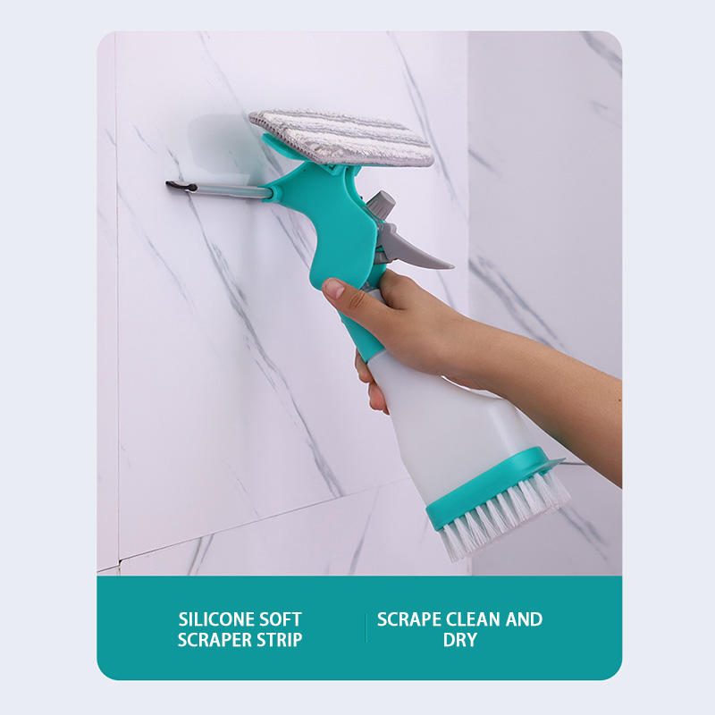 4 in 1 Microfiber Window Cleaning Squeegee with Brush – Glass Cleaning Tool