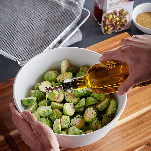 Glass Oil Bottle with Pourer | Transparent Kitchen Oil & Sauce Dispenser