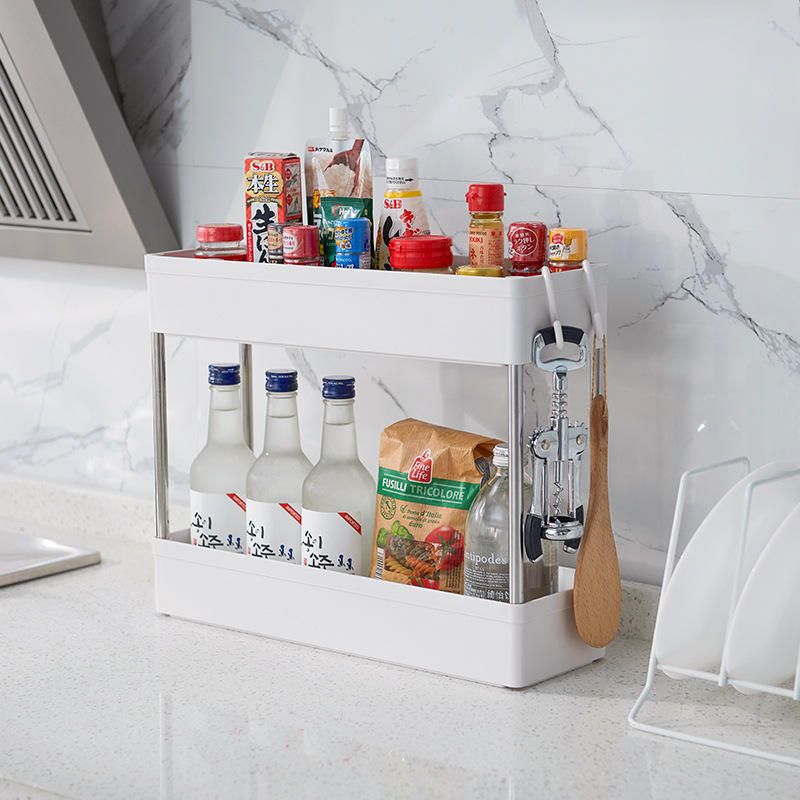2-Tier Plastic Storage Shelf