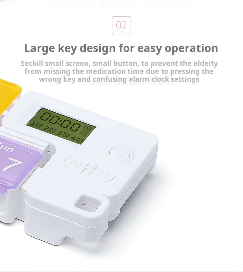 7-Compartment Electronic Pill Box with Reminder | Portable Medicine Storage Organiser