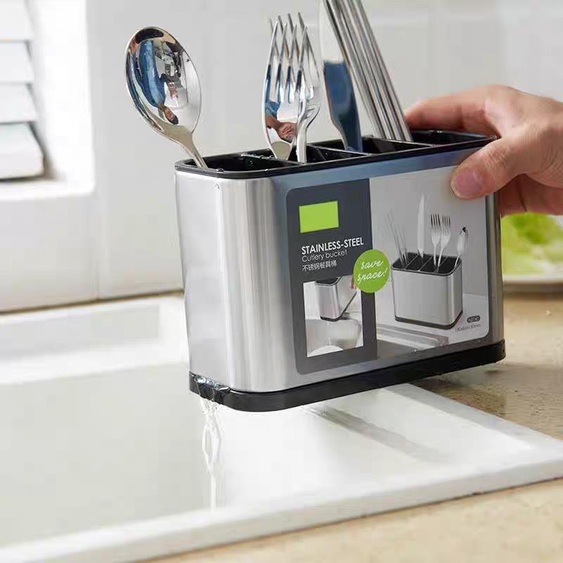 Stainless Steel Kitchen Knife & Utensil Storage Rack