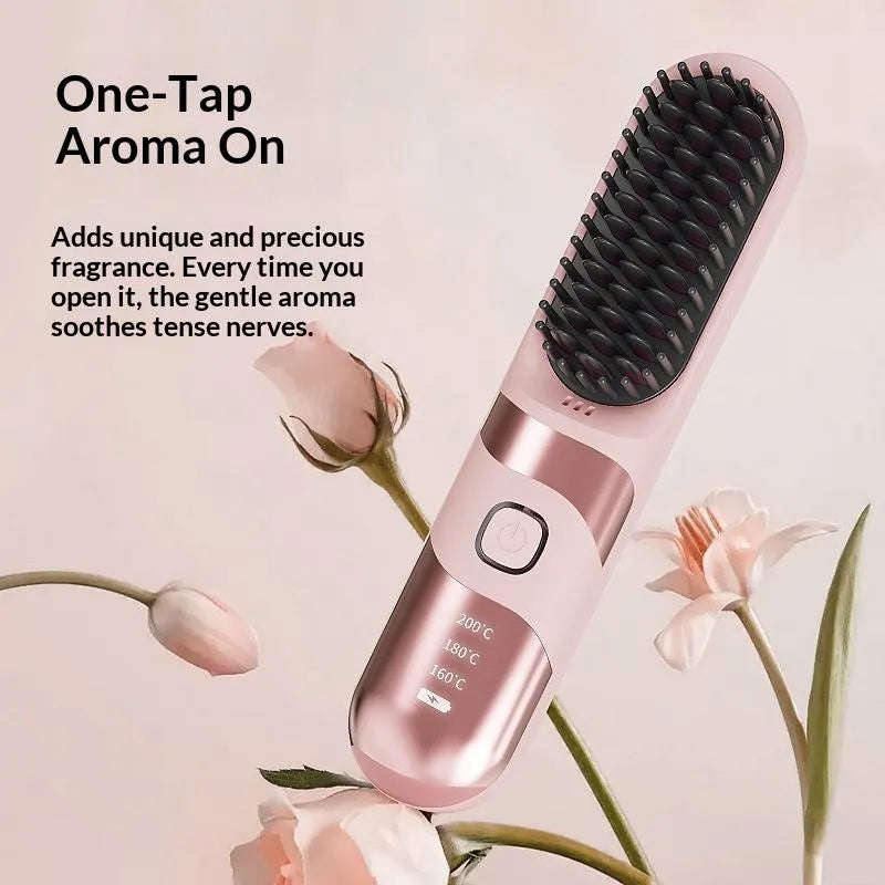 Rechargeable Wireless Hair Straightener & Curling Wand with Negative Ion Technology