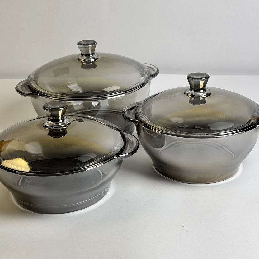 3-Piece Casserole Set with Lids | Food Serving & Storage Pots