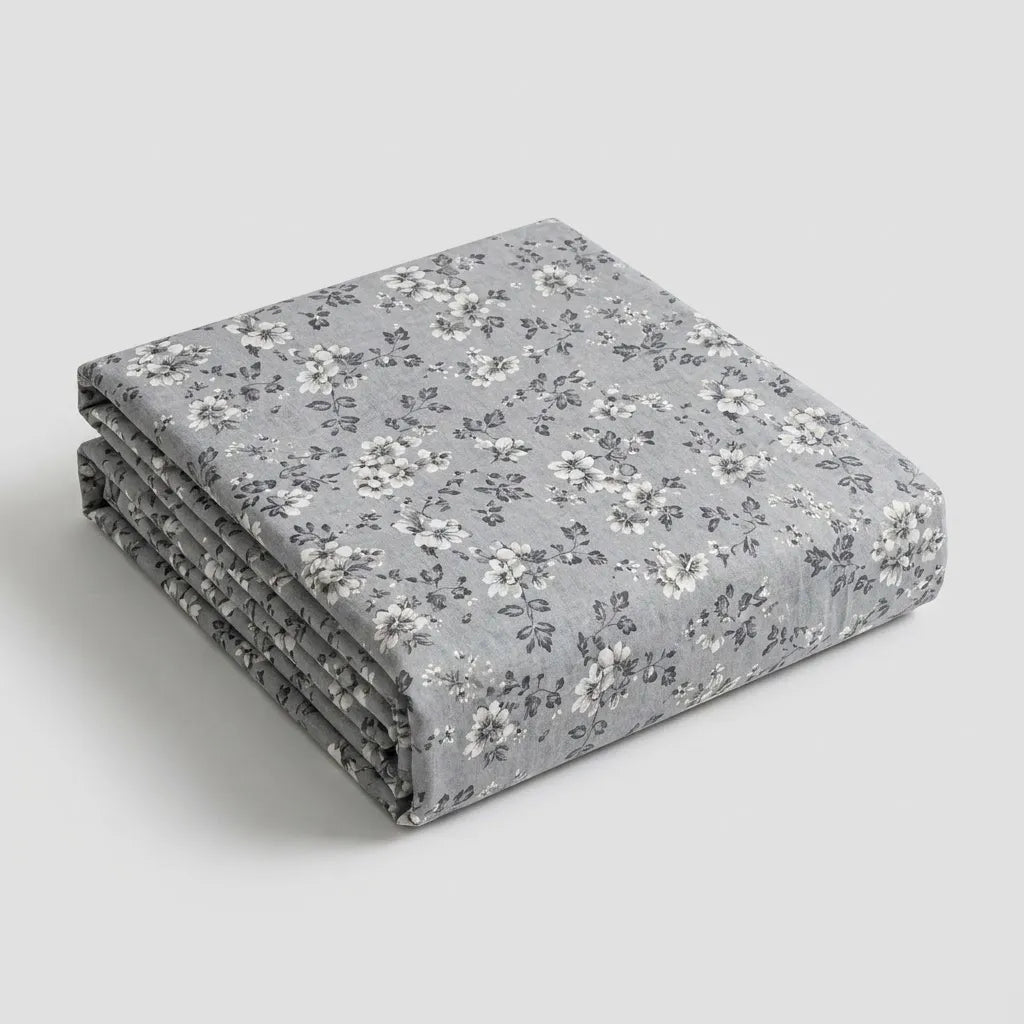 3 Pcs Monochrome Meadow Gray Bedding Set