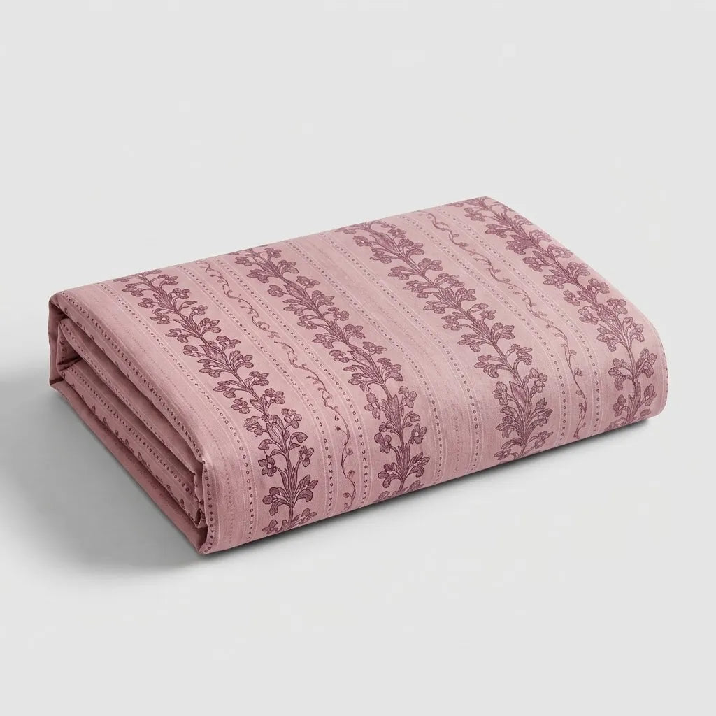 3 Pcs Mauve Heritage Floral Printed Bedding Set
