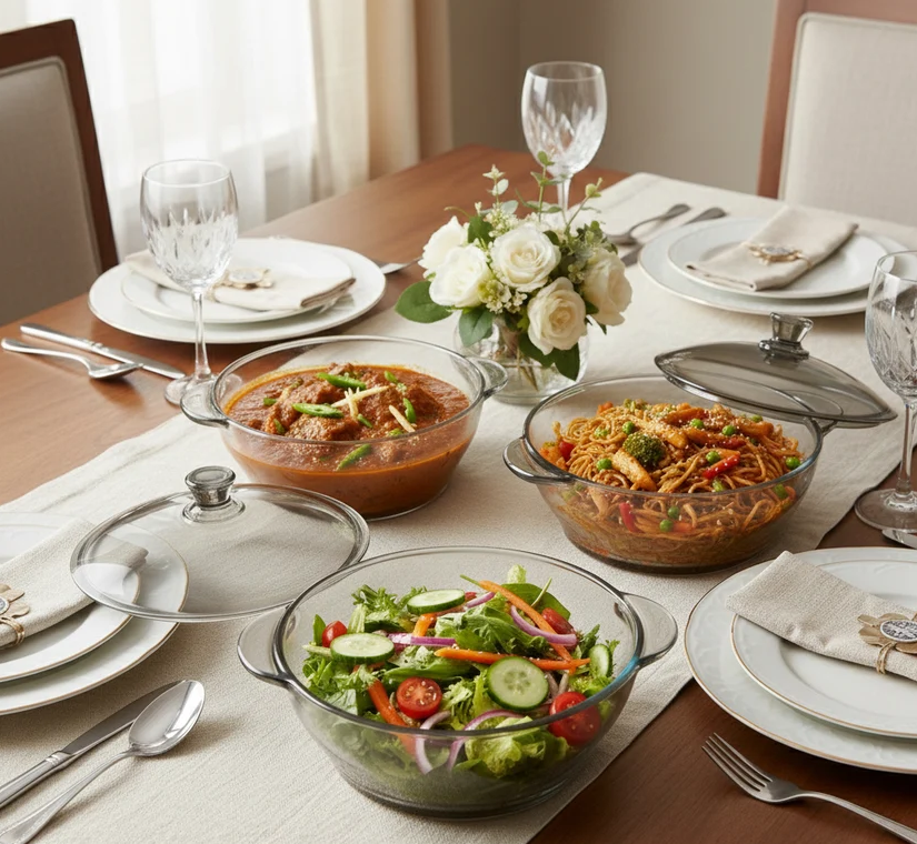 3-Piece Casserole Set with Lids | Food Serving & Storage Pots