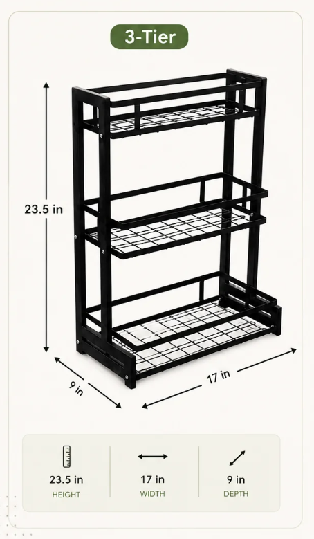 Multi-Tiered Countertop Storage Rack | Kitchen & Pantry Organiser