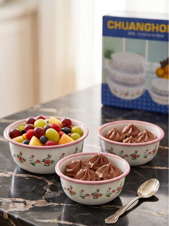 5-Piece Stainless Steel Bowl Set with Silicon Lids | Premium Quality